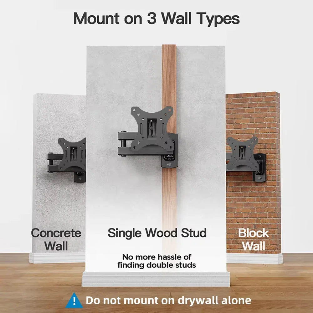 Full Motion TV Wall Mount – Swivel, Tilt & Extend Bracket for 10–32in Flat & Curved TVs