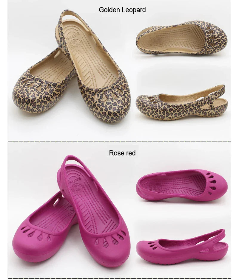 Certified Satihu Summer Lightweight Anti-Slip Clogs for Women - Flat Bottom Sandals, Nurse, Outdoor, Beach Jelly Shoes