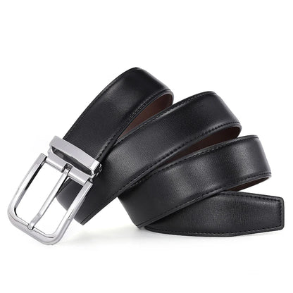Men’s Pin Buckle Cowskin Leather Belt – High-Quality Designer Waist Strap, Luxury Fashion Accessory