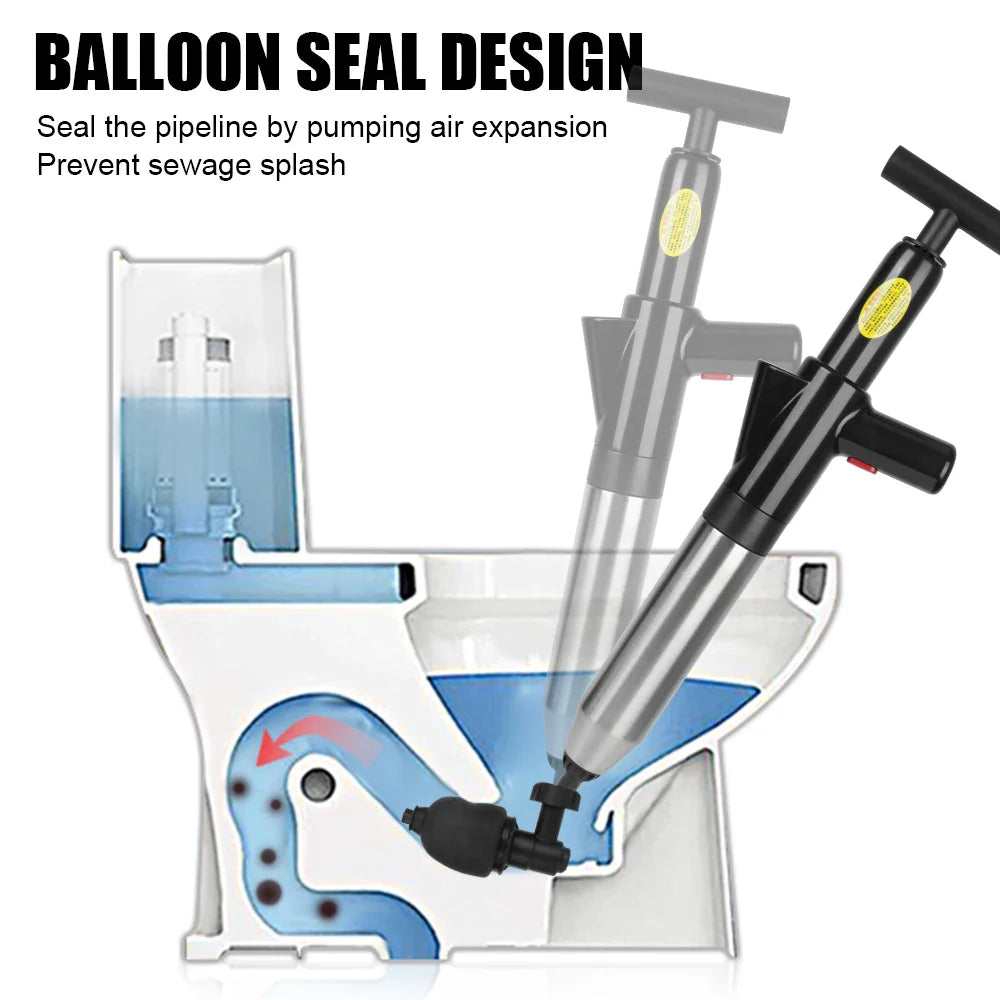 High Pressure Toilet Plunger – Air Drain Blaster for Clog Removal & Sewer Pipe Unblocking