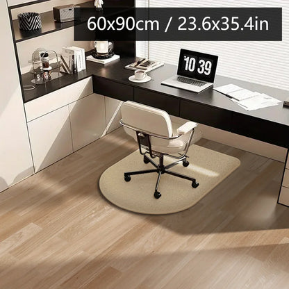 Solid Color Flannel Chair Mat – Thickened Soft Floor Carpet for Computer Desk, Swivel Chair, Study & Dressing Table Use