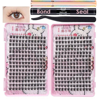 780pcs Eyelash Clusters Kit – 8-16mm Extension with Bond & Seal, Remover, Applicator for DIY Home Makeup