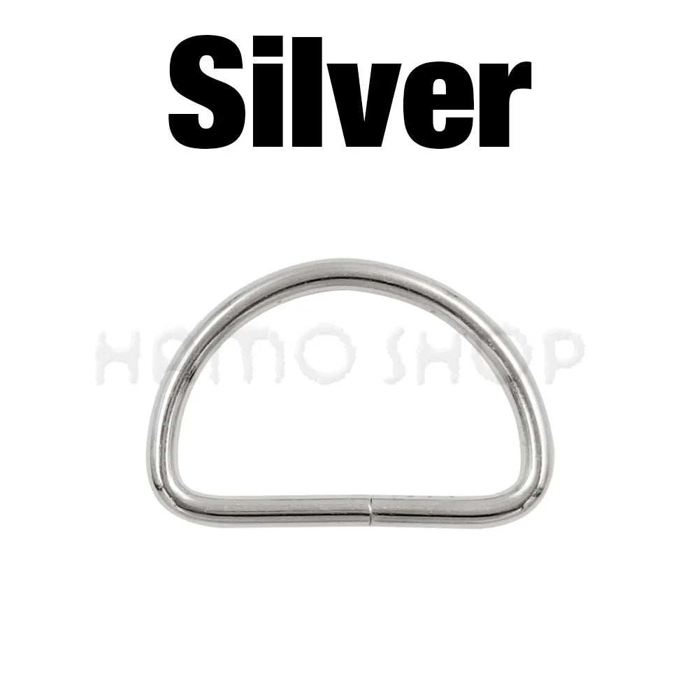 Metal D Ring Adjustable Buckle Set - Webbing Strap Clasps for Backpacks, Bags, Pet Collars, Chains & DIY Accessories
