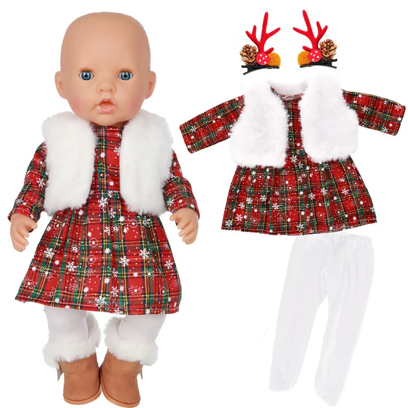 18-Inch Girl Doll Clothes – Pink Coat & Office Dress Outfit, Baby Girl Doll Gift Toy