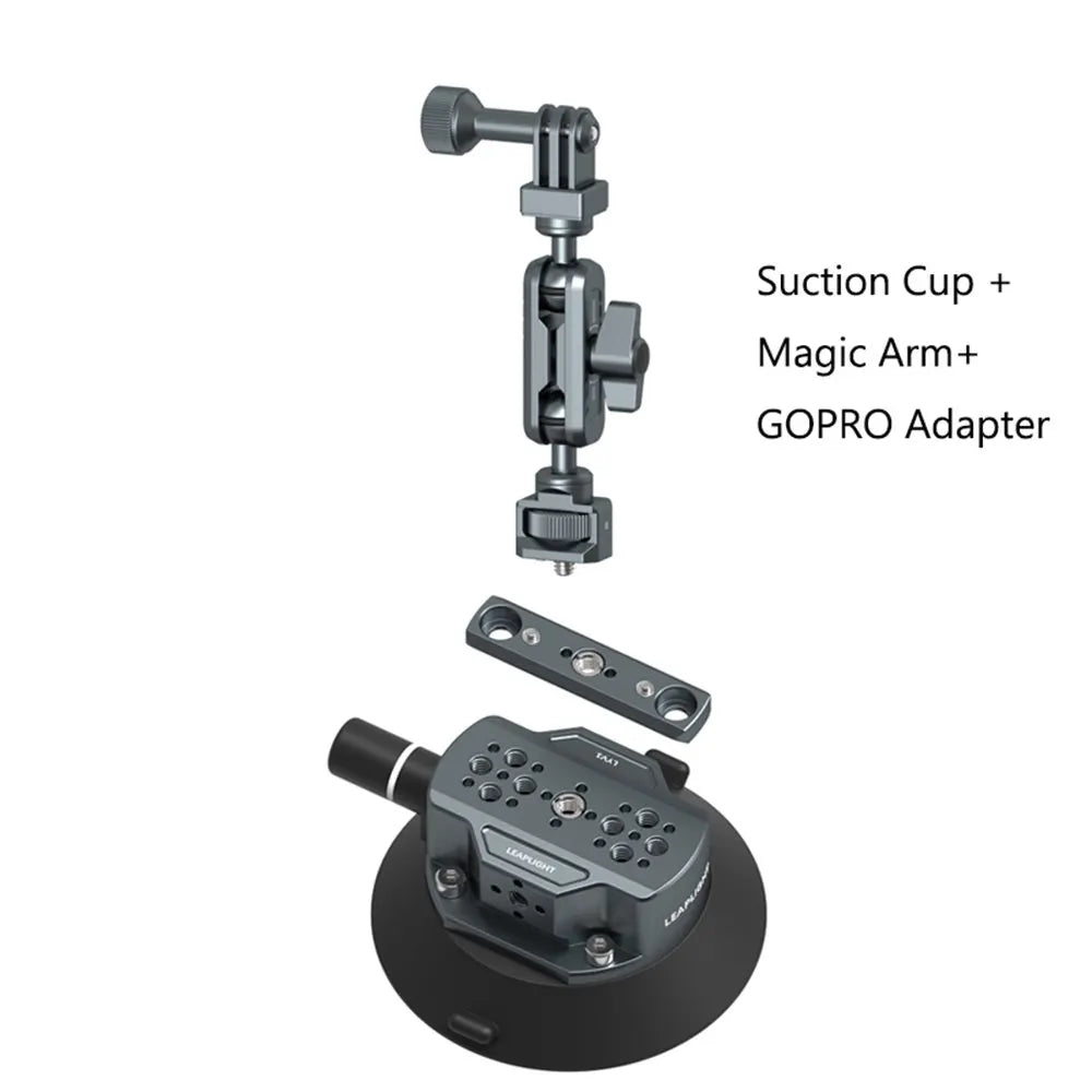 Hand Pump Suction Cup Camera Mount – 360° Adjustable Holder with NATO Clamp for GoPro, Insta360, DSLR & Action Cameras (1/4" & 3/8")