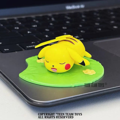 Genuine Pokémon Keychain – Pikachu, Snorlax, Eevee & Bulbasaur Anime Action Figure Toy Keyring Gift