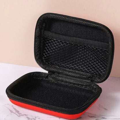 Travel Storage Bag for Earphones - Zipper Charging Case and Portable Cable Organizer for Electronics and Sundries