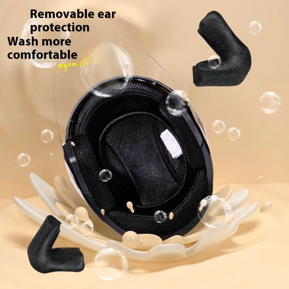 2024 New Motorcycle & Electric Car Helmet – Men’s & Women’s Safety Helmet with Anti-Fog Double Lens, Four Seasons Universal