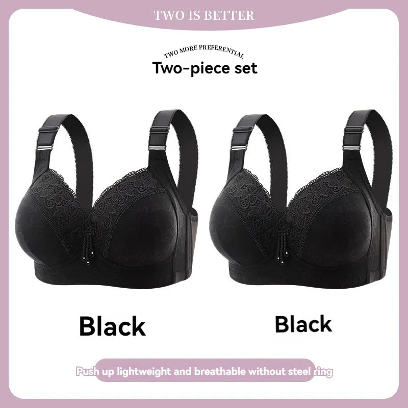 Women’s Lace Deep V Ultra-Thin Bralette – Sexy Sheer Lingerie Top Plus Size Comfortable Everyday Bra