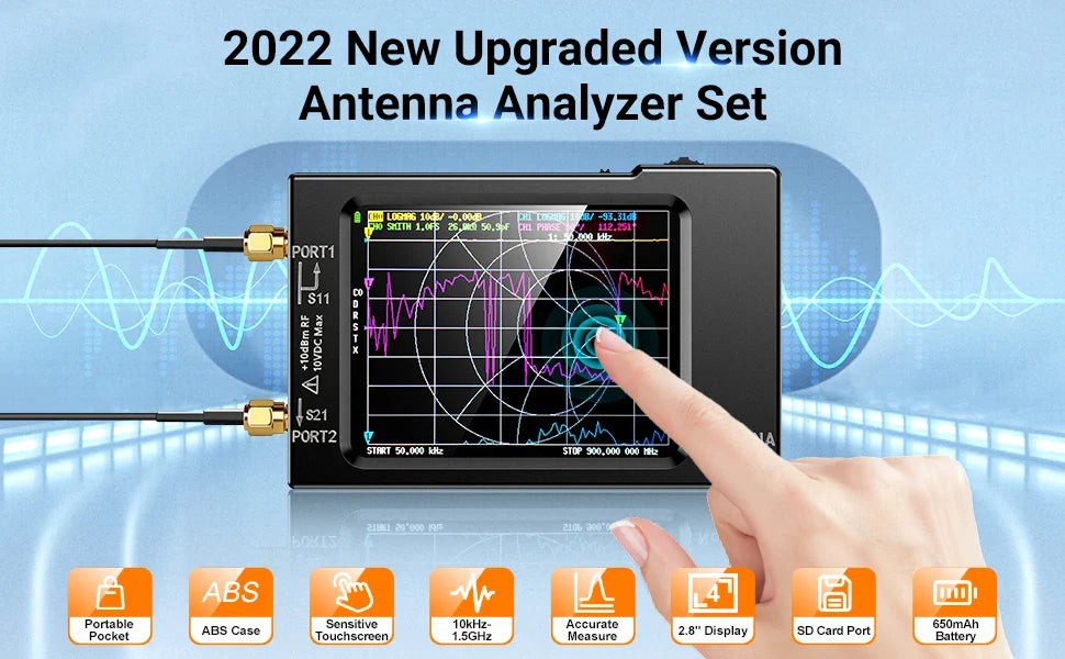 NanoVNA-H4 Spectrum Analyzer – 2.8/4" Vector Network Antenna Analyzer, 10KHz-1.5GHz, MF, HF, VHF, UHF Tuner