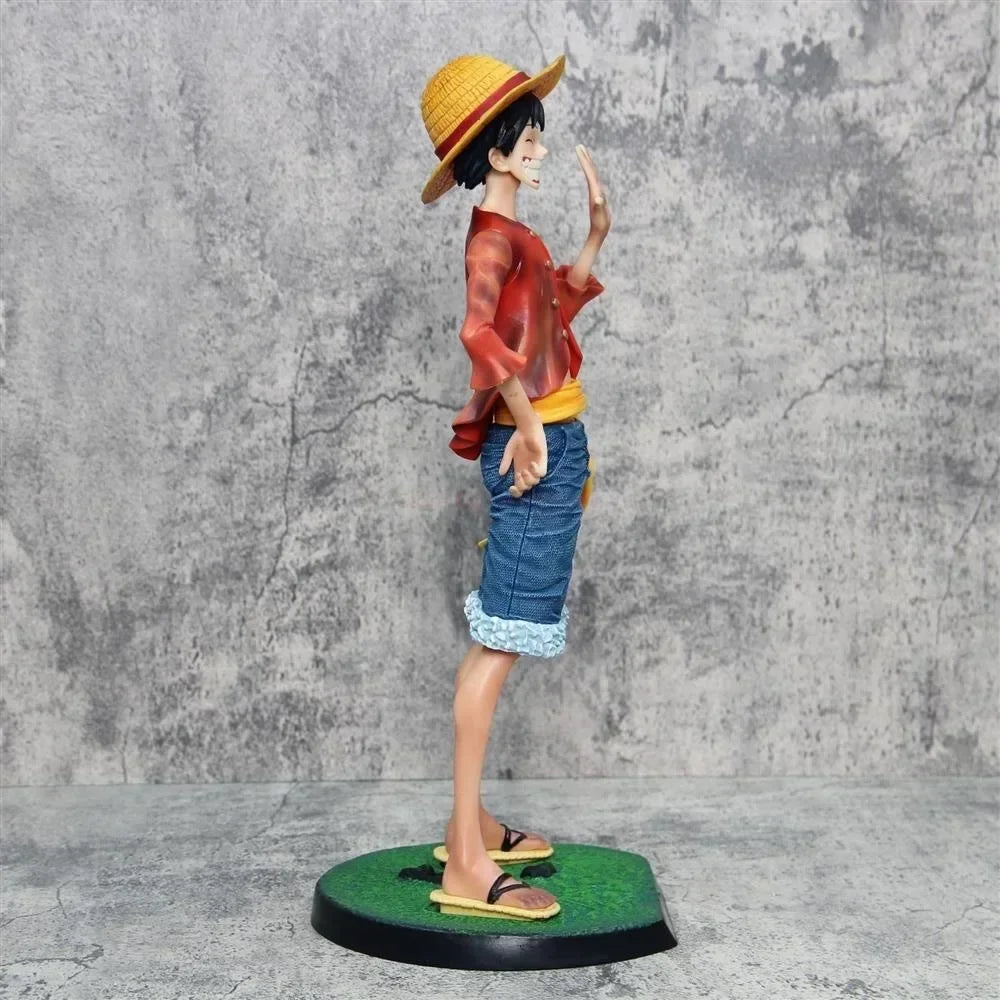 One Piece 42.5cm Straw Hat Monkey D. Luffy Figure – 1/4 Scale Large Smiley Anime Statue, Decorative Doll Toy Gift