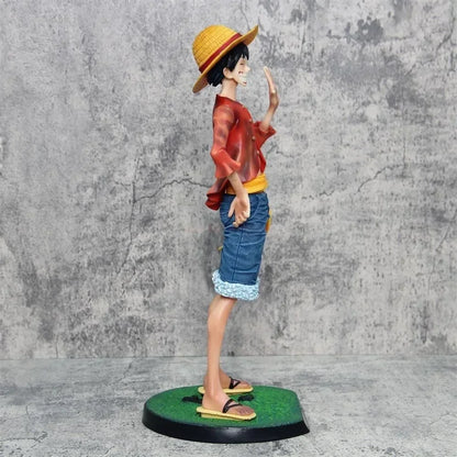 One Piece 42.5cm Straw Hat Monkey D. Luffy Figure – 1/4 Scale Large Smiley Anime Statue, Decorative Doll Toy Gift