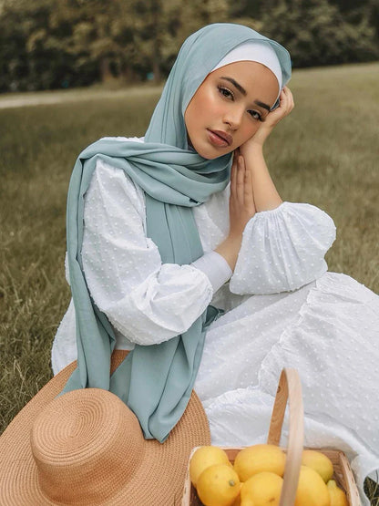 Premium Chiffon Hijab Scarf for Women: Turban Veil Shawl - Muslim Hijabs, Accessory for Veils - Ramadan Collection
