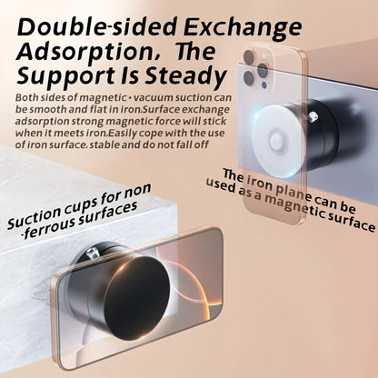 Vacuum Magnetic Folding Swivel Phone Stand – Double-Sided Suction Cup Holder, Universal Compatibility