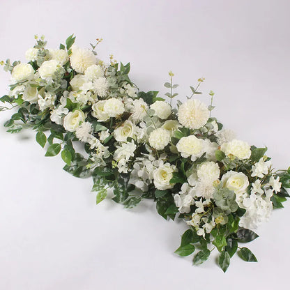 DIY Wedding Flower Wall Decoration - Silk Peonies Rose Artificial Floral Row Decor, Arch Backdrop, Arrangement Supplies ( 50/100cm )
