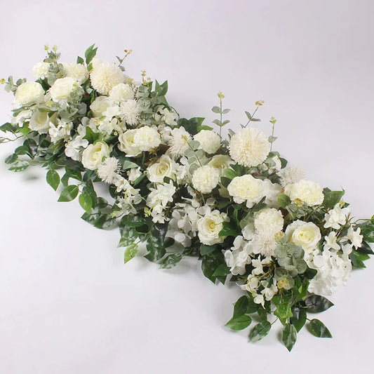 DIY Wedding Flower Wall Decoration - Silk Peonies Rose Artificial Floral Row Decor, Arch Backdrop, Arrangement Supplies ( 50/100cm )