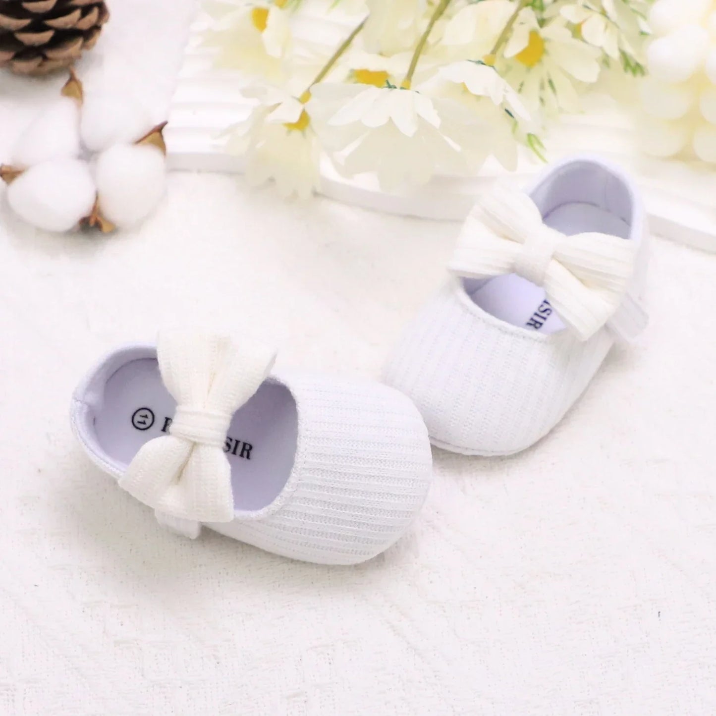 Adorable Bowknot Mary Jane Baby Girl Shoes — Lightweight Non-Slip Soft Sole for Indoor & Outdoor Walking