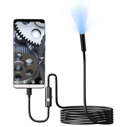 Type-C Endoscope Camera with LED Lights - 5.5/7mm Scope, Available in 1m, 1.5m, 2m Lengths, Ideal for Car Engine Inspections