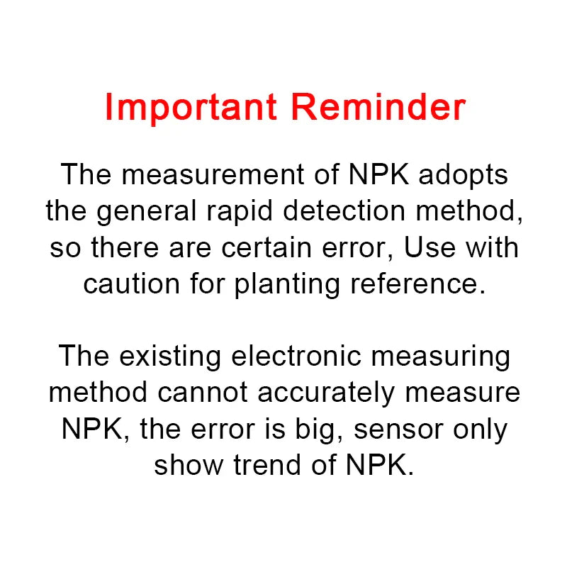 7 in 1 Soil Tester Meter - Moisture, Temperature, Humidity, EC, pH & NPK Sensor for Rapid Soil Analysis
