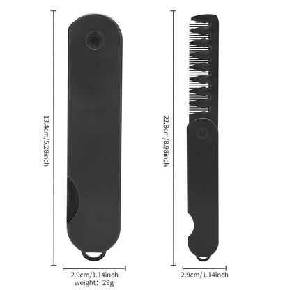 Multifunctional Folding Pocket Comb – Portable Wide Tooth Comb for Men’s Hair, Beard & Oil Head Styling