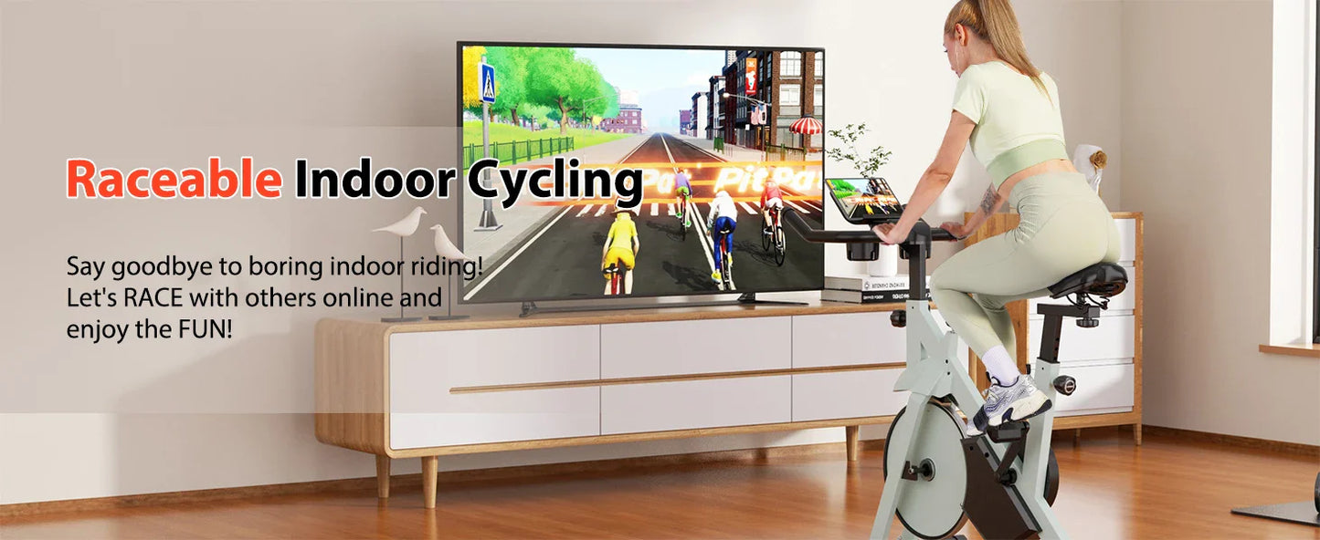 Superun Stationary Exercise Bike – 32-Level Magnetic Resistance, Low Noise Home Workout Cycling Bike