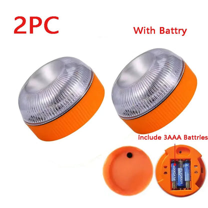 1/2PC LED Car Emergency V16 Light – Portable Magnetic Induction Strobe for Road Accidents & Warning