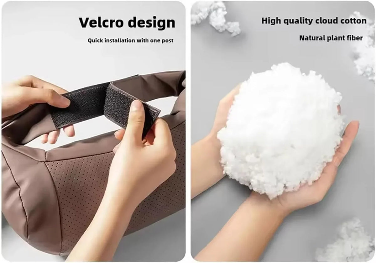 Universal 3D Car Seat Headrest Neck Pillow – Soft Fluffy Travel Neck Support Cushion Car Interior Accessory