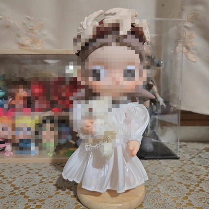 Wooden Base Doll Stand – Adjustable Plastic Support Holder for Figures & Action Models