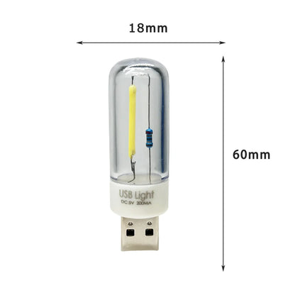USB LED Camping Lamp - Portable 5V Night Light for Charging Treasure, Notebook, Mobile Power - Filament Bulb Lighting Solution