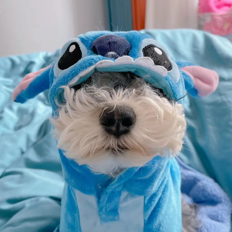 Disney Stitch Cartoon Pet Clothes – Soft, Comfortable, and Stylish Autumn & Winter Outfit for Small Pets