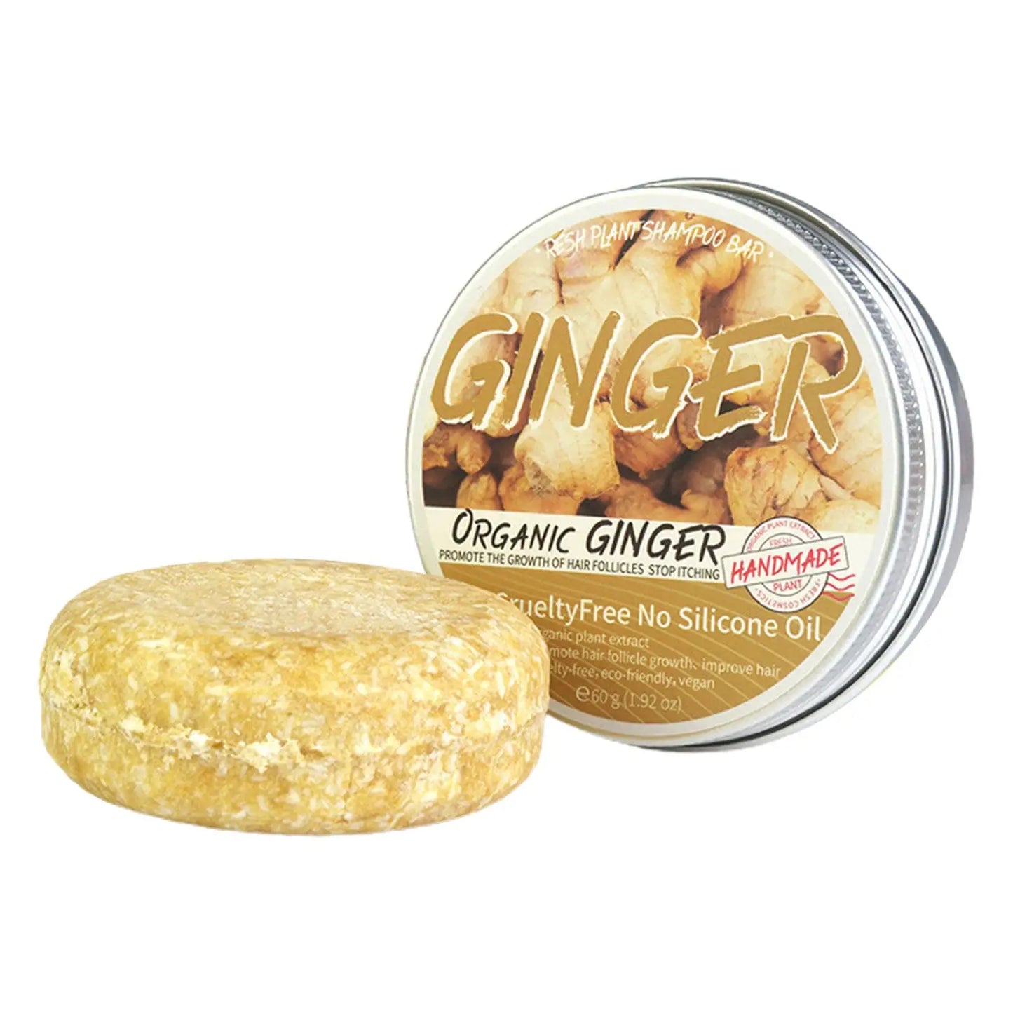 Ginger & Polygonum Herbal Shampoo Soap Bar – Natural Cold Processed Plant-Based Hair Care, Anti-Hair Loss & Nourishing Shampoo Bar