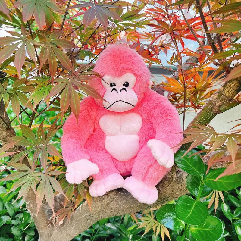 Cartoon Gorilla Plush Toy — Soft Chimpanzee Monkey Stuffed Doll for Room Decor & Birthday Gift