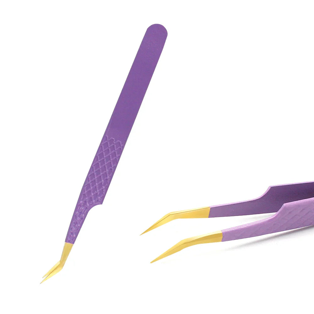 AILEISHI Eyelash Tweezers — Stainless Steel High Precision Anti-Static Extension Tool