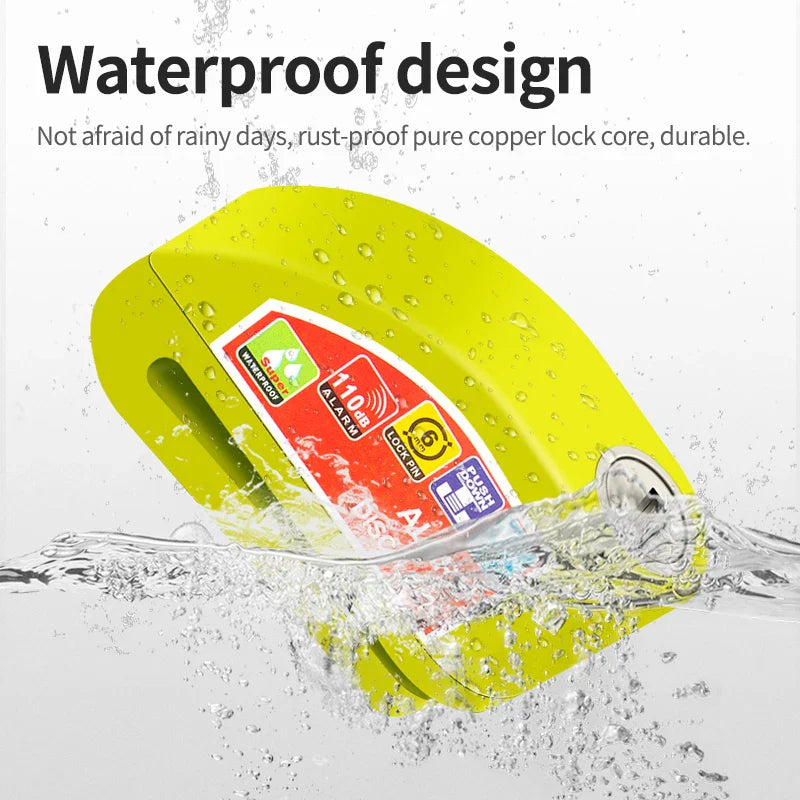 Aluminum Alloy Motorcycle/Bicycle Lock Alarm: Disc Padlock for Safety Protection - Anti-Theft Reminder Rope, Bag Accessory