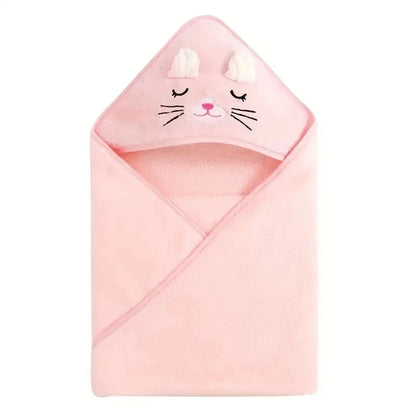 Animal Baby Bathrobe – Soft, Quick-Absorbent Hooded Coral Velvet Sleeping & Cuddle Robe for All Occasions