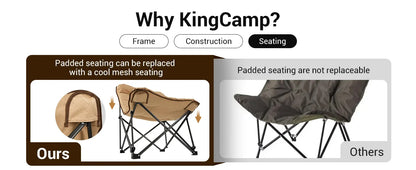 KingCamp Portable Foldable Butterfly Chair – Comfortable Upholstered Seat for Camping, Dorm & Outdoor, 300 lbs