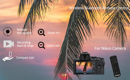 HANPUSEN Bluetooth Wireless Camera Remote for Nikon – Compatible with Zfc, Z30, Z5, Z7II, Z6II, Z50, COOLPIX P1000/P950, A1000, B600, Replacement for ML-L7