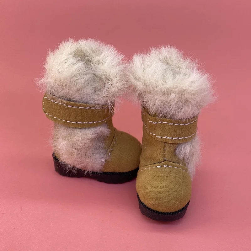 Tilda 3.2cm Doll Boots – 1/8 Mini Leather Shoes for Blythe, Azone & BJD Dolls, Casual Doll Accessories