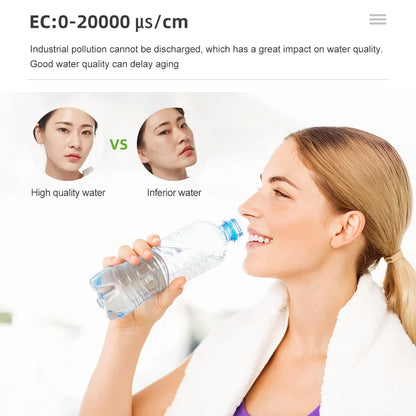 10-in-1 Digital Water Quality Tester — pH/EC/TDS/ORP/H₂/Fertility/Salinity/SG/Resistivity/Temp Meter for Aquariums, Pools & Hydroponics