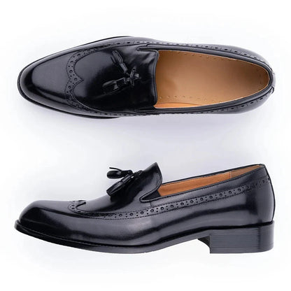 Men’s Genuine Cowhide Loafers – Handmade Slip-On Dress Shoes for Business, Wedding & Casual Formal Wear