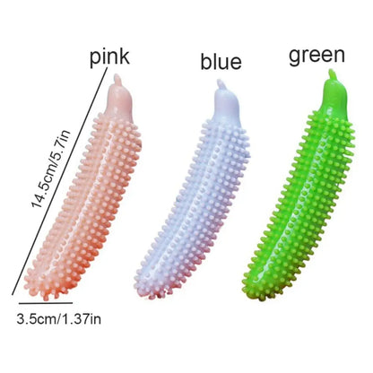 Cucumber-Shaped Dog Chew Toy - Bite-Resistant TPE Molar Stick for Teeth Cleaning & Grinding