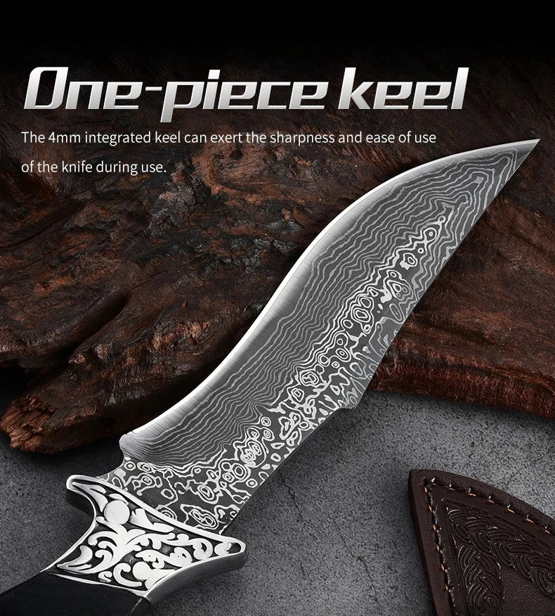 Portable Outdoor Knife – Sharp Straight Blade for Fishing, Camping, and Field Use