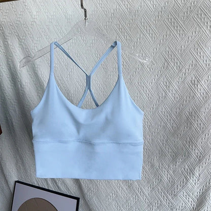 Women’s Sexy Crossback Yoga Crop Top — Breathable, Shockproof Fitness & Running Sports Vest