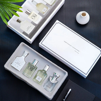 Brand Men's Perfume 100ml Gift Box - Four-Piece Set with Lasting Fragrance Body Spray, Fresh Plant Floral Scent and Pheromones