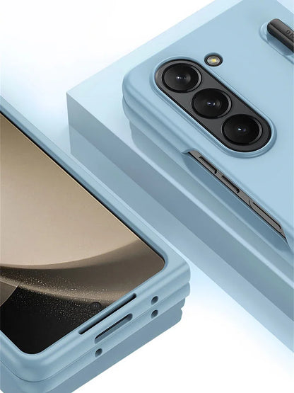 Skin Feel Slim Case for Samsung Galaxy Z Fold 6/5/4/3 – Hard Plastic Shockproof Cover with Stylus Pen Slot Holder