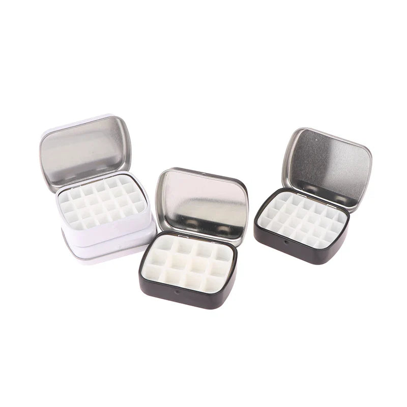 Portable Empty Watercolor Tin Box – 12/24 Grid Mini Paint Palette for Travel Painting & Art Supplies