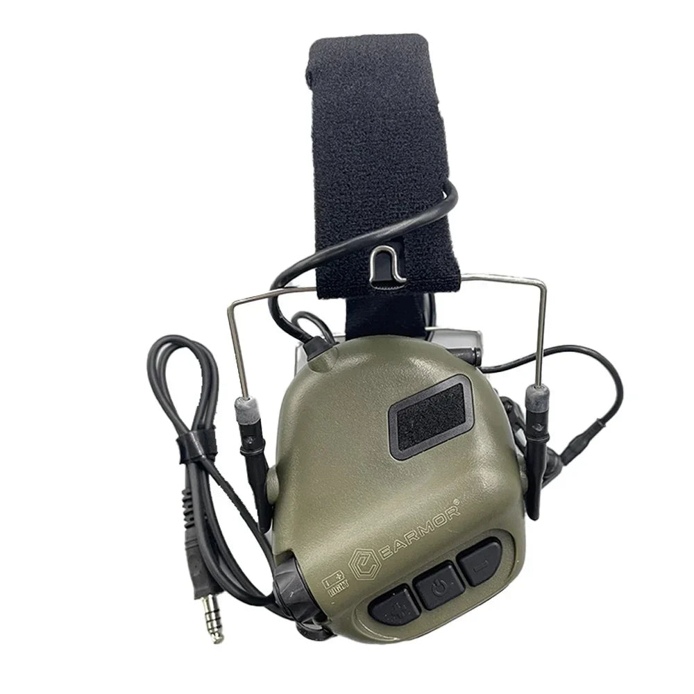 EARMOR M32 MOD4 Shooting Earmuffs – Tactical Noise Reduction Headset with Helmet ARC Rail & Kenwood PTT Adapter