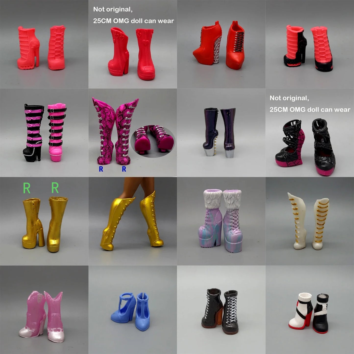 Little Kids 25CM Winter Doll Shoes – Boots & High Heels Accessories, Perfect Birthday Gift for Girls