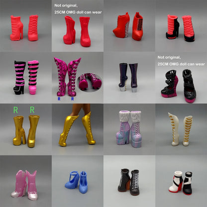 Little Kids 25CM Winter Doll Shoes – Boots & High Heels Accessories, Perfect Birthday Gift for Girls