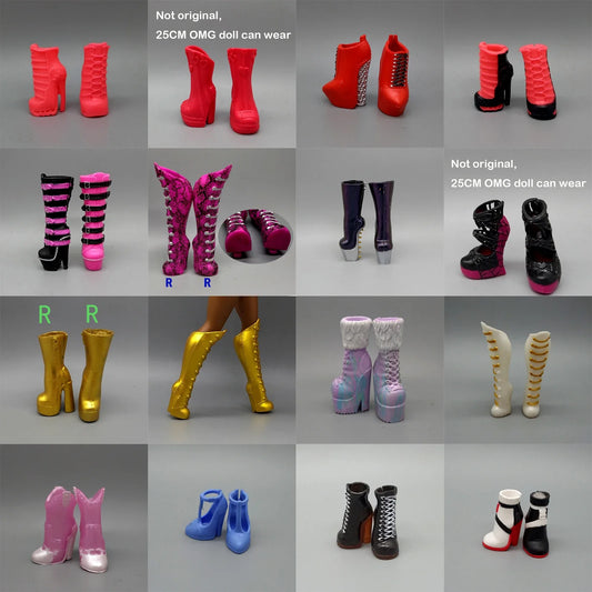 Little Kids 25CM Winter Doll Shoes – Boots & High Heels Accessories, Perfect Birthday Gift for Girls
